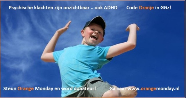 Blog ADHD hyperactieve jongen - Steun Orange Monday met tekst en lijn